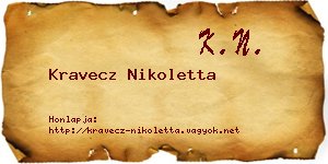 Kravecz Nikoletta névjegykártya